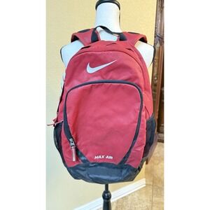 Nike Air Max Backpack Red White Logo Zipper‎ Pocket Y2K Vibe Streetwear